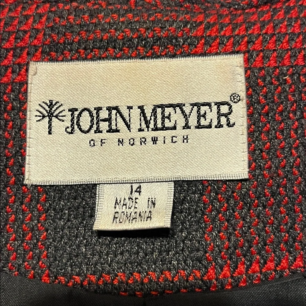 John Meyer of Norwich Vintage Wool Blend Red Plaid  Blazer - Picture 2 of 14